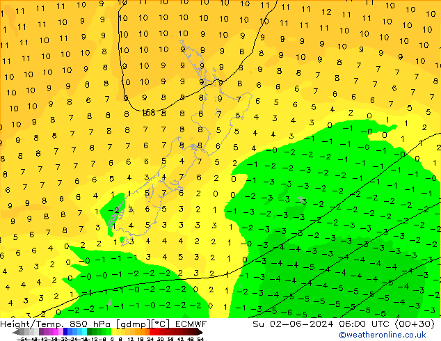 Z500/Rain (+SLP)/Z850 ECMWF Ne 02.06.2024 06 UTC