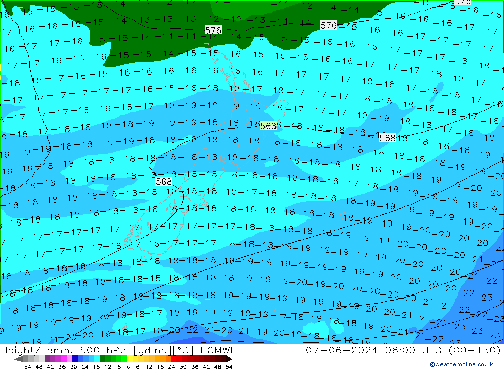 Z500/Rain (+SLP)/Z850 ECMWF Fr 07.06.2024 06 UTC