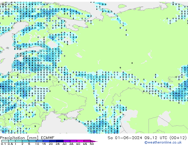 Précipitation ECMWF sam 01.06.2024 12 UTC