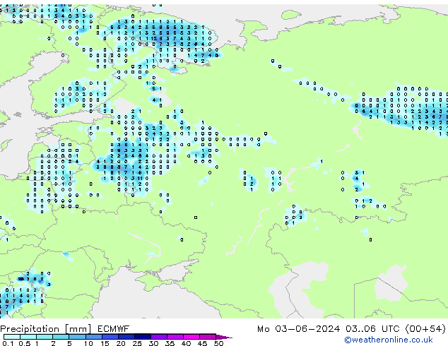 opad ECMWF pon. 03.06.2024 06 UTC