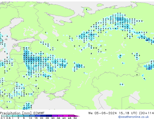 Srážky ECMWF St 05.06.2024 18 UTC