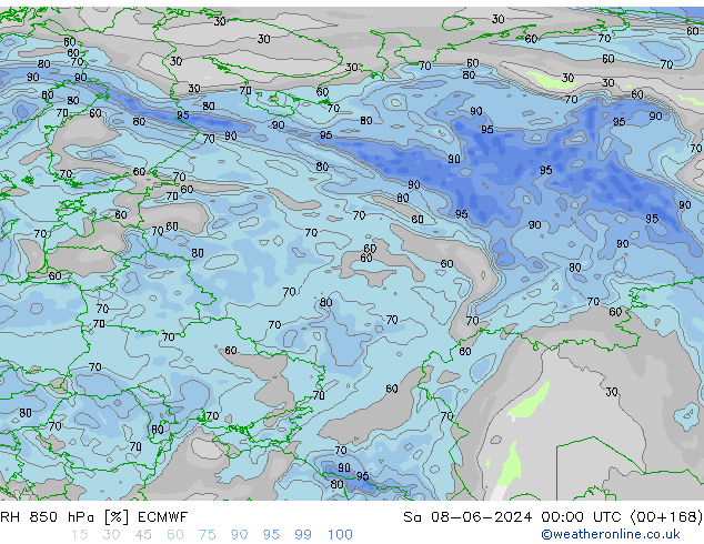 RH 850 hPa ECMWF  08.06.2024 00 UTC