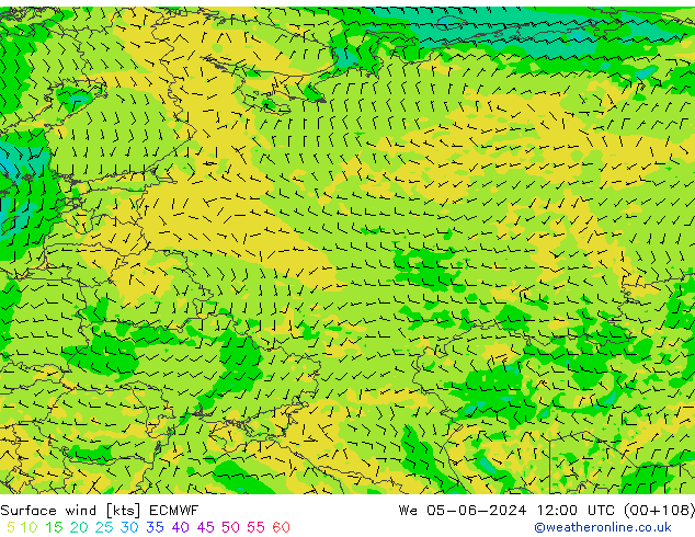 Surface wind ECMWF St 05.06.2024 12 UTC