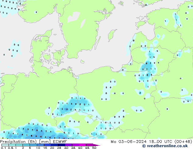 Z500/Rain (+SLP)/Z850 ECMWF пн 03.06.2024 00 UTC