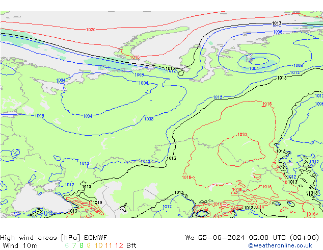 Izotacha ECMWF śro. 05.06.2024 00 UTC