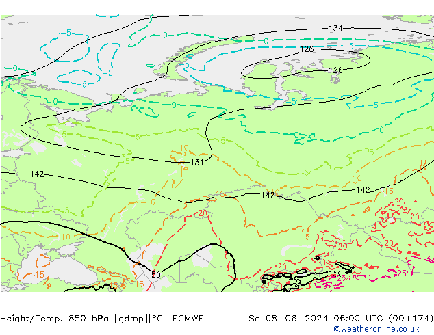 Z500/Rain (+SLP)/Z850 ECMWF  08.06.2024 06 UTC