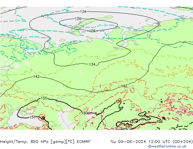 Z500/Rain (+SLP)/Z850 ECMWF dim 09.06.2024 12 UTC