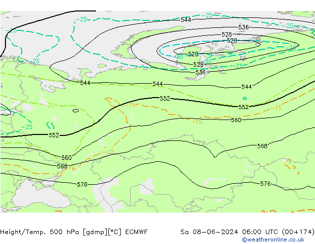 Z500/Rain (+SLP)/Z850 ECMWF  08.06.2024 06 UTC