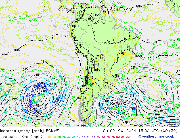 Isotachs (mph) ECMWF Su 02.06.2024 15 UTC