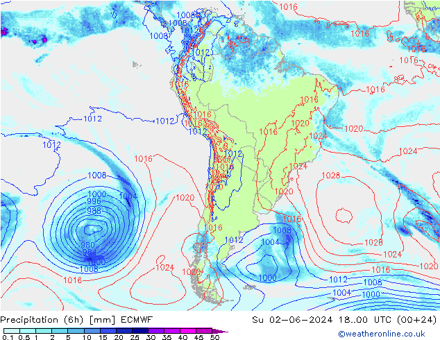 Z500/Rain (+SLP)/Z850 ECMWF  02.06.2024 00 UTC