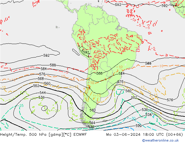 Z500/Rain (+SLP)/Z850 ECMWF lun 03.06.2024 18 UTC