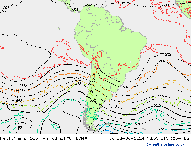Z500/Yağmur (+YB)/Z850 ECMWF Cts 08.06.2024 18 UTC