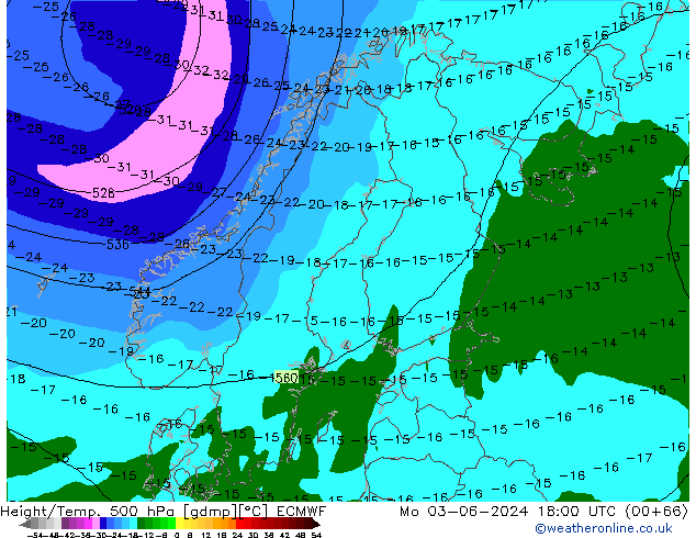 Z500/Rain (+SLP)/Z850 ECMWF  03.06.2024 18 UTC