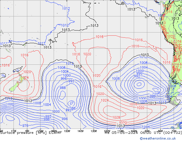 Atmosférický tlak ECMWF St 05.06.2024 06 UTC