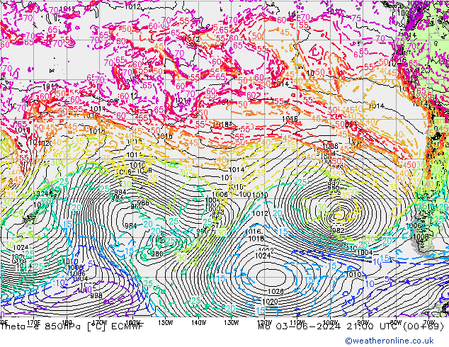 Theta-e 850hPa ECMWF ma 03.06.2024 21 UTC