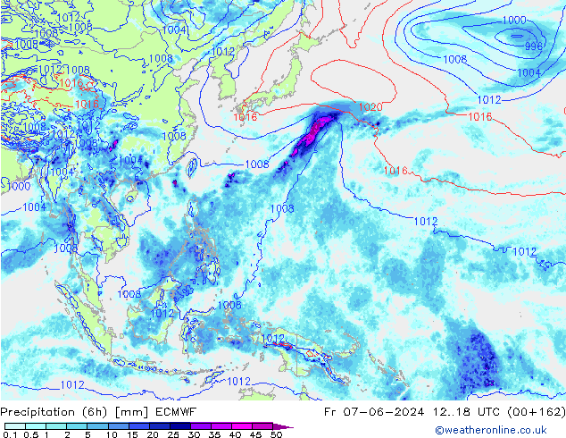 Z500/Rain (+SLP)/Z850 ECMWF Pá 07.06.2024 18 UTC