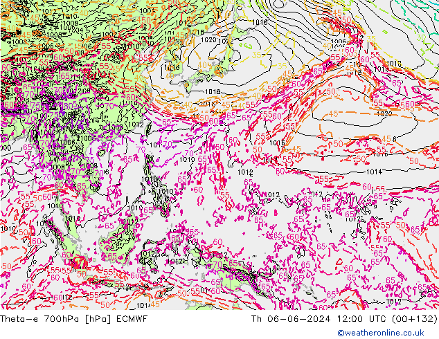 Theta-e 700hPa ECMWF jeu 06.06.2024 12 UTC