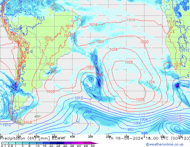 Z500/Rain (+SLP)/Z850 ECMWF jeu 06.06.2024 00 UTC