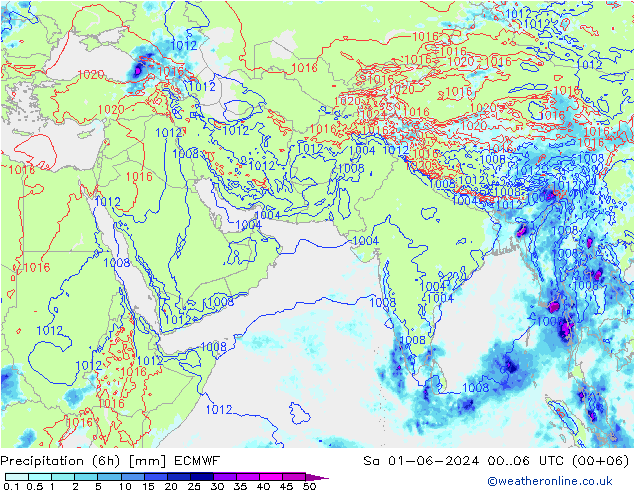 Z500/Rain (+SLP)/Z850 ECMWF Sa 01.06.2024 06 UTC