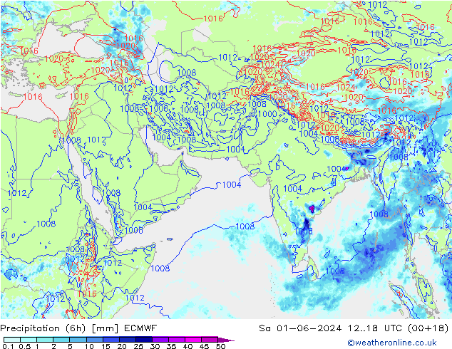 Z500/Rain (+SLP)/Z850 ECMWF сб 01.06.2024 18 UTC