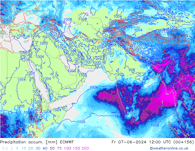 Precipitation accum. ECMWF pt. 07.06.2024 12 UTC