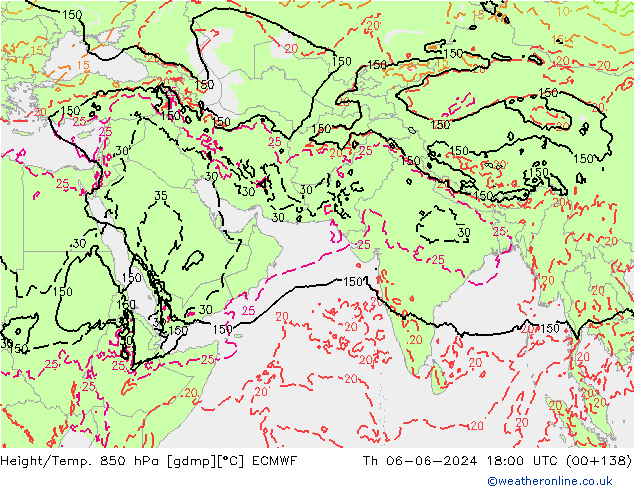 Z500/Yağmur (+YB)/Z850 ECMWF Per 06.06.2024 18 UTC