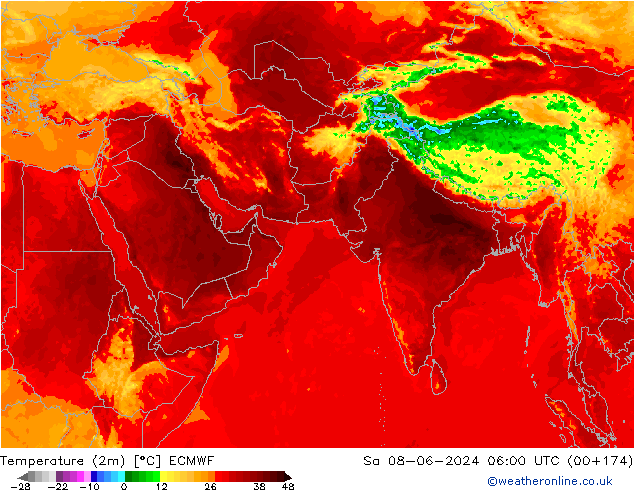 Temperatura (2m) ECMWF sáb 08.06.2024 06 UTC