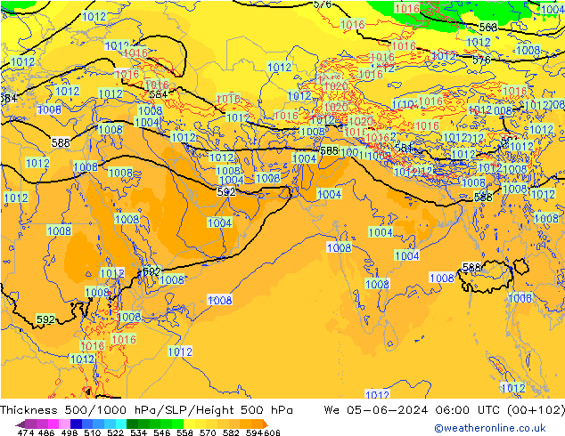 Thck 500-1000hPa ECMWF We 05.06.2024 06 UTC