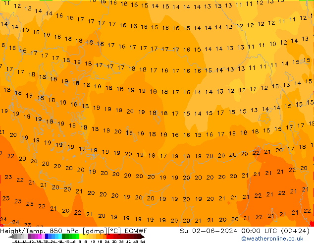 Z500/Regen(+SLP)/Z850 ECMWF zo 02.06.2024 00 UTC