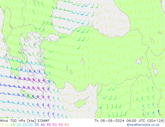 Vent 700 hPa ECMWF jeu 06.06.2024 06 UTC