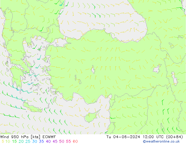 Neerslag 6h/Wind 10m/950 ECMWF di 04.06.2024 12 UTC