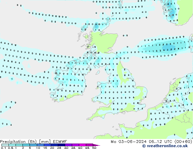 Z500/Rain (+SLP)/Z850 ECMWF Mo 03.06.2024 12 UTC