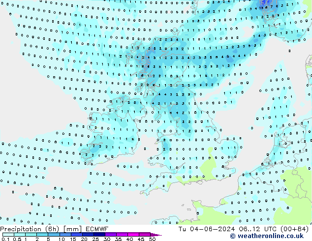 Z500/Rain (+SLP)/Z850 ECMWF вт 04.06.2024 12 UTC