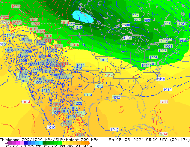 Thck 700-1000 hPa ECMWF  08.06.2024 06 UTC