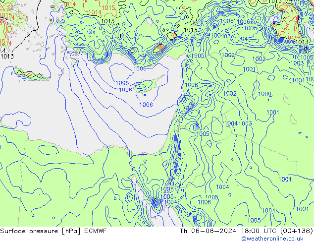 Pressione al suolo ECMWF gio 06.06.2024 18 UTC