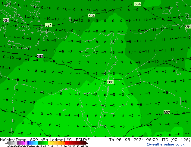 Z500/Rain (+SLP)/Z850 ECMWF Do 06.06.2024 06 UTC