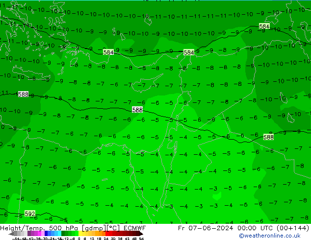 Z500/Rain (+SLP)/Z850 ECMWF Fr 07.06.2024 00 UTC