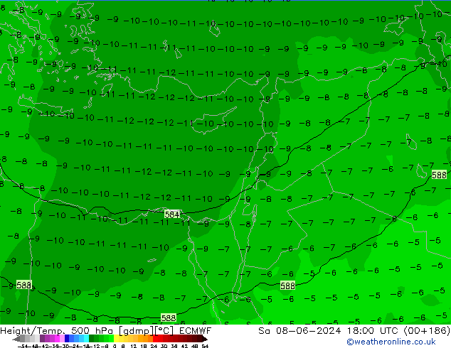 Z500/Rain (+SLP)/Z850 ECMWF Sa 08.06.2024 18 UTC