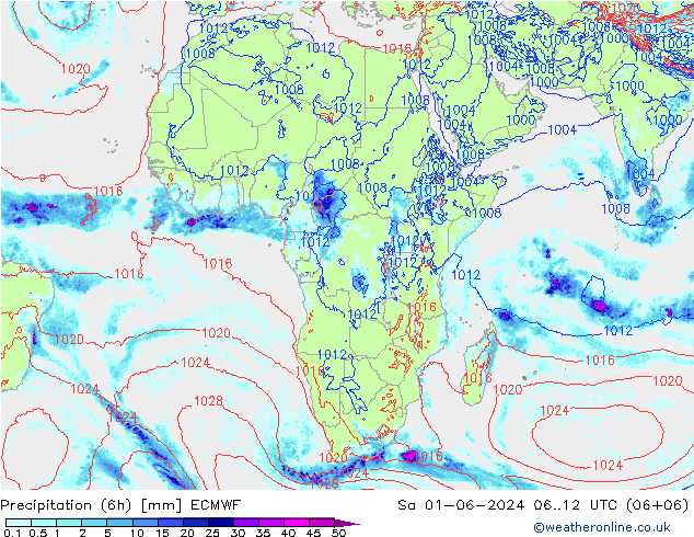 Z500/Rain (+SLP)/Z850 ECMWF So 01.06.2024 12 UTC