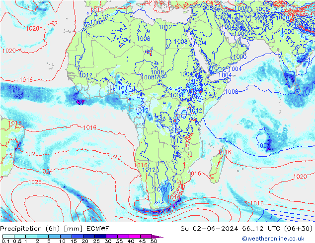 Z500/Rain (+SLP)/Z850 ECMWF  02.06.2024 12 UTC