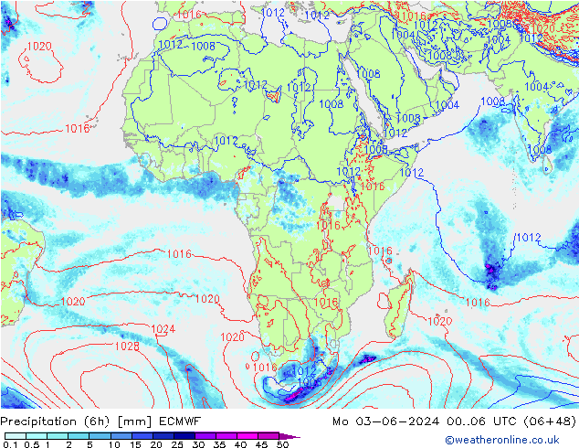 Z500/Yağmur (+YB)/Z850 ECMWF Pzt 03.06.2024 06 UTC