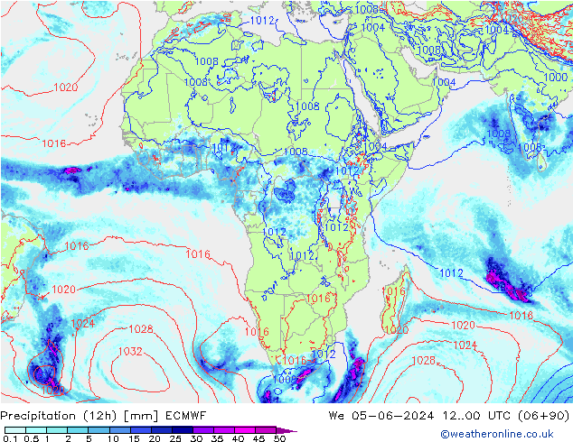 Yağış (12h) ECMWF Çar 05.06.2024 00 UTC