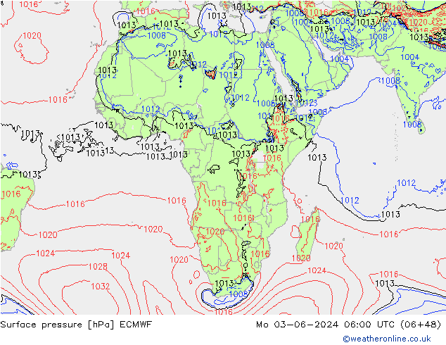 pression de l'air ECMWF lun 03.06.2024 06 UTC