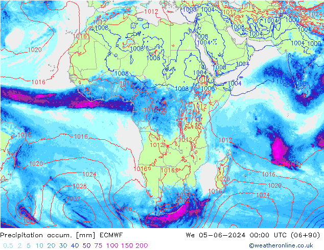 Totale neerslag ECMWF wo 05.06.2024 00 UTC