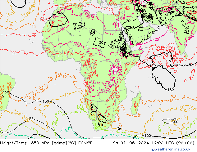 Z500/Rain (+SLP)/Z850 ECMWF Sa 01.06.2024 12 UTC