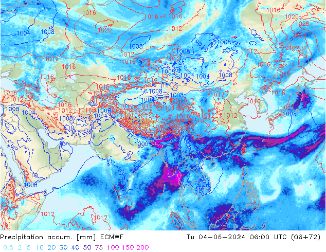 Precipitation accum. ECMWF  04.06.2024 06 UTC