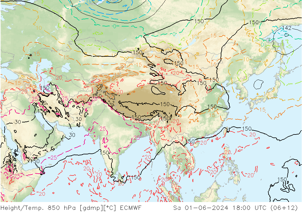 Z500/Rain (+SLP)/Z850 ECMWF Sáb 01.06.2024 18 UTC