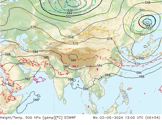 Z500/Rain (+SLP)/Z850 ECMWF lun 03.06.2024 12 UTC