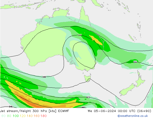 Straalstroom ECMWF wo 05.06.2024 00 UTC