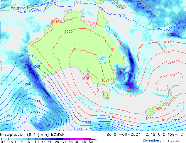 Z500/Regen(+SLP)/Z850 ECMWF za 01.06.2024 18 UTC